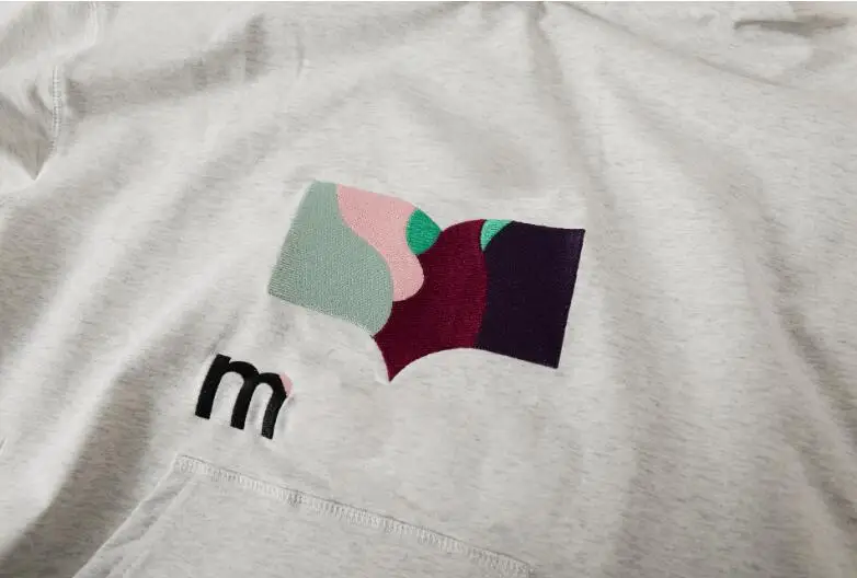 

2021 Spring and Summer New French Pattern Embroidery Thin Sweatshirt Hooded Short Sleeve Casual Fashion Sweatshirt Women