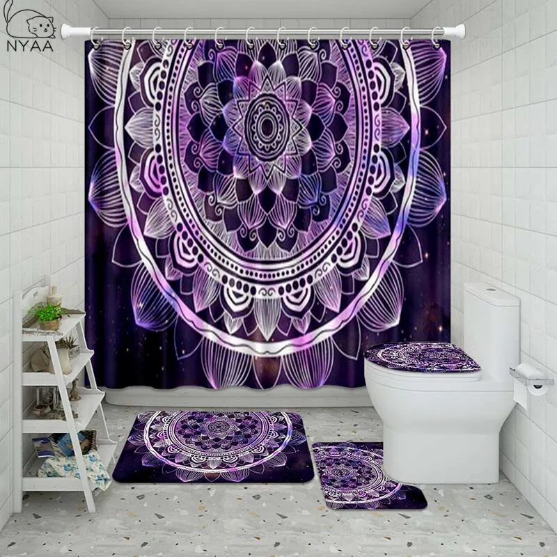 Vixm индийская Мандала Ванная комната Водонепроницаемая душевая занавеска набор с