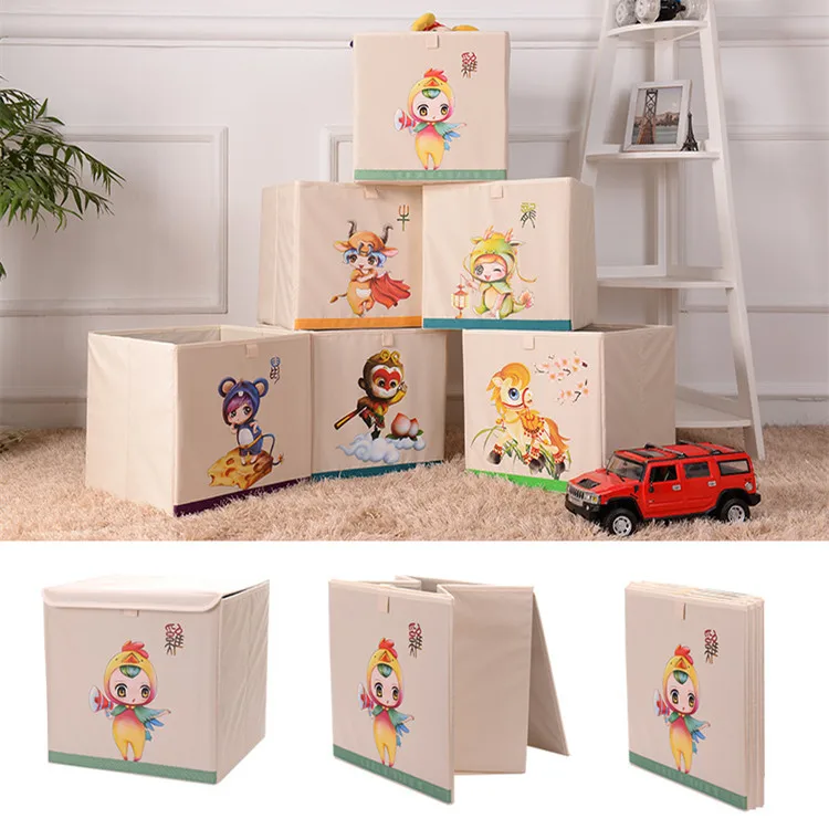 Детская коробка для хранения игрушек мультяшная складная детской одежды с