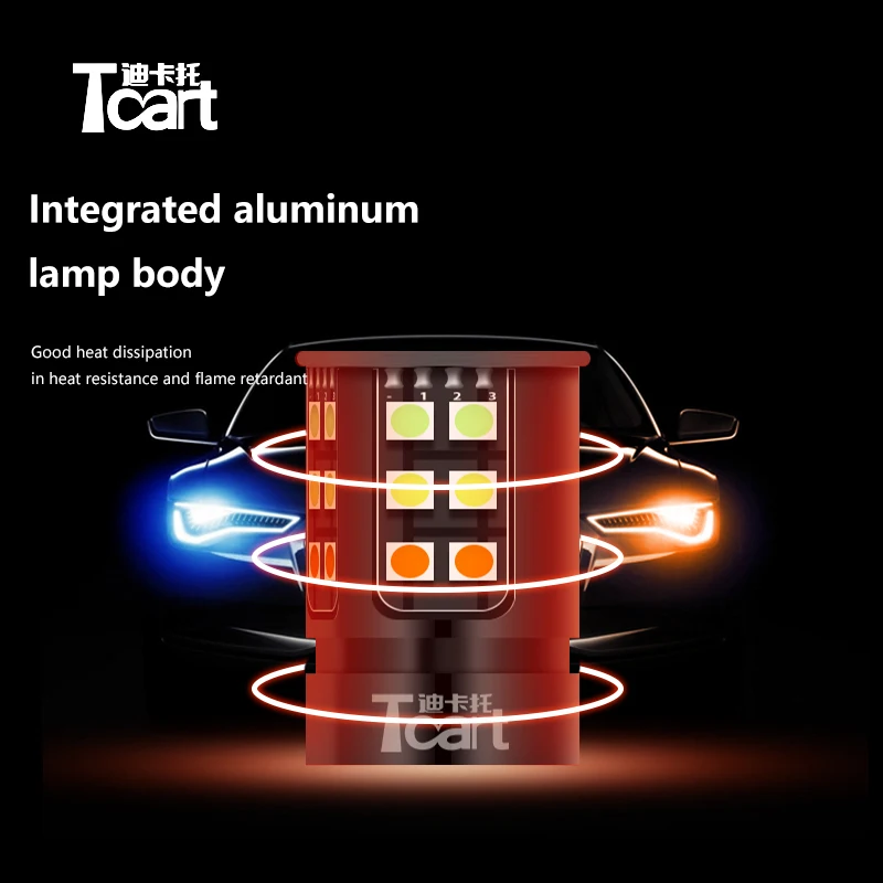 

Tcart Car LED DRL&Turn Signal Light&Night DRL7440 T20 for Mazda 3 accessories 2017-2018 auto LED three funtion led car lamp