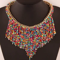 yada bohemian statement long tassel chain presentsnecklace for women jewelry necklaces statement bijoux femme necklace se210002