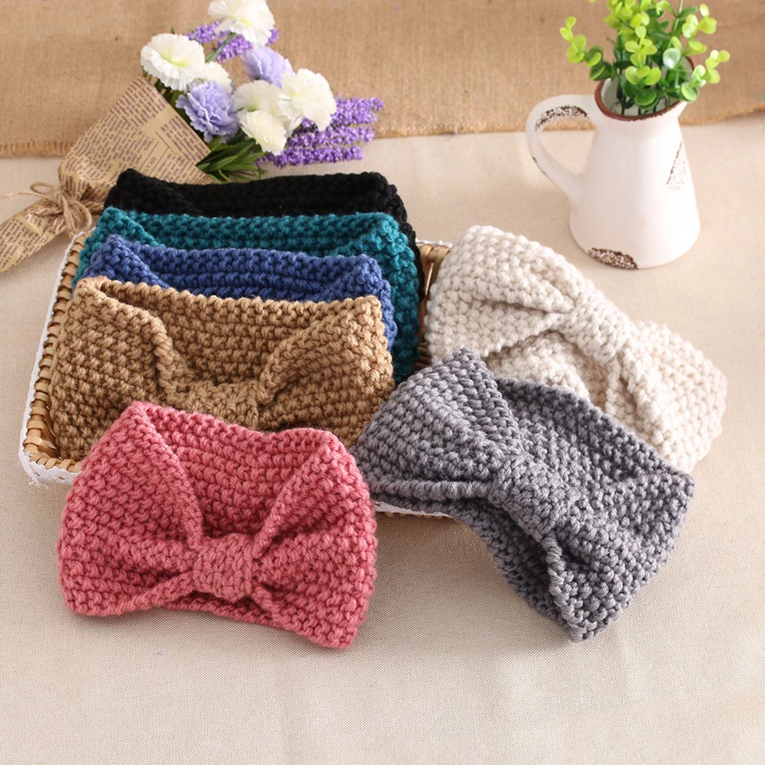 

Winter Ear Warmer Headband Women Fashion Elastic Wool Knitted Headband Head Wrap Hairband Girls Elegant Hair Band Accessories