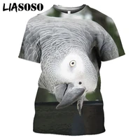 liasoso 3d print bird gray parrot t shirt funny o neck hispter casual harajuku hip hop fitness tops tshirt clothing dropshipping