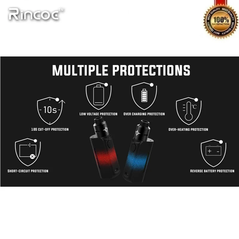 Оригинальная электронная сигарета Rincoe Manto Mini RDA 90 Вт Комплект 18650 TC коробка мод с