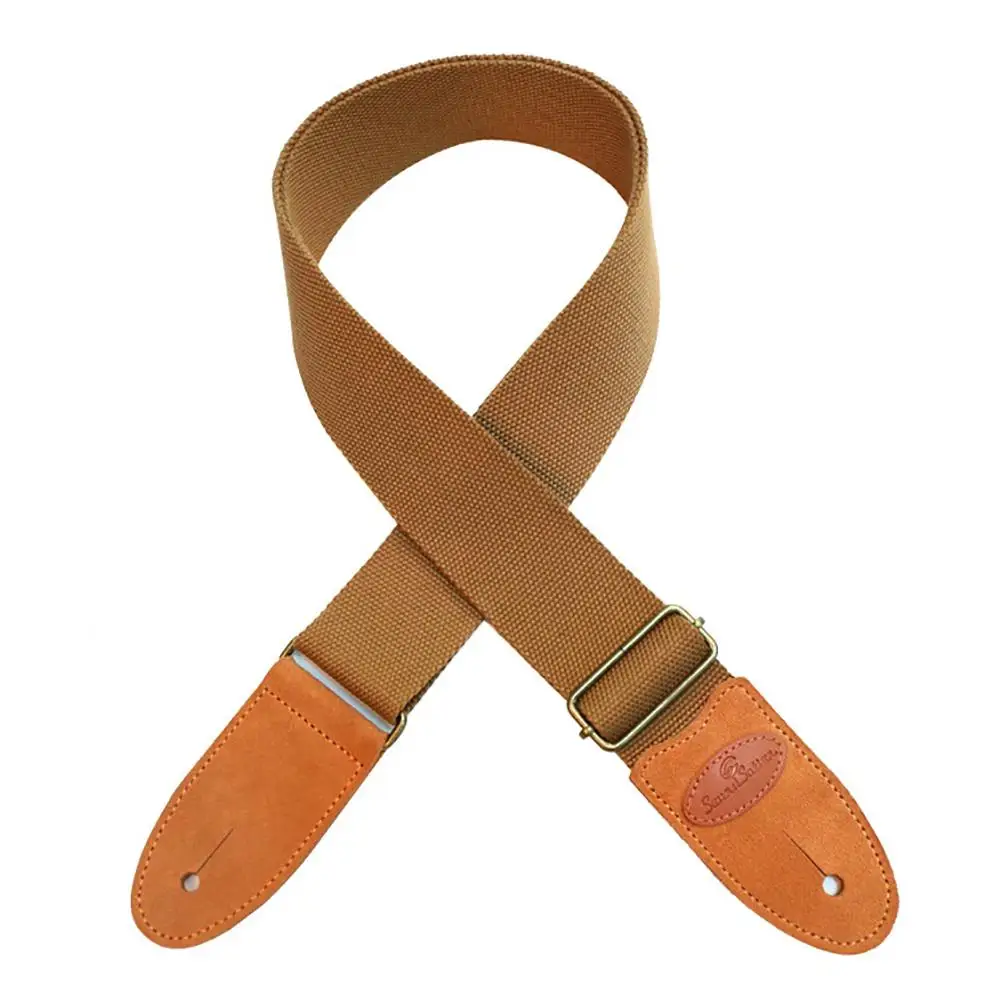 

Guitar Strap Cotton Leather End Comfortable Adjustable Belt Solid Color Band for Folk Acoustic Guitar 165cm Guitarra Accessories