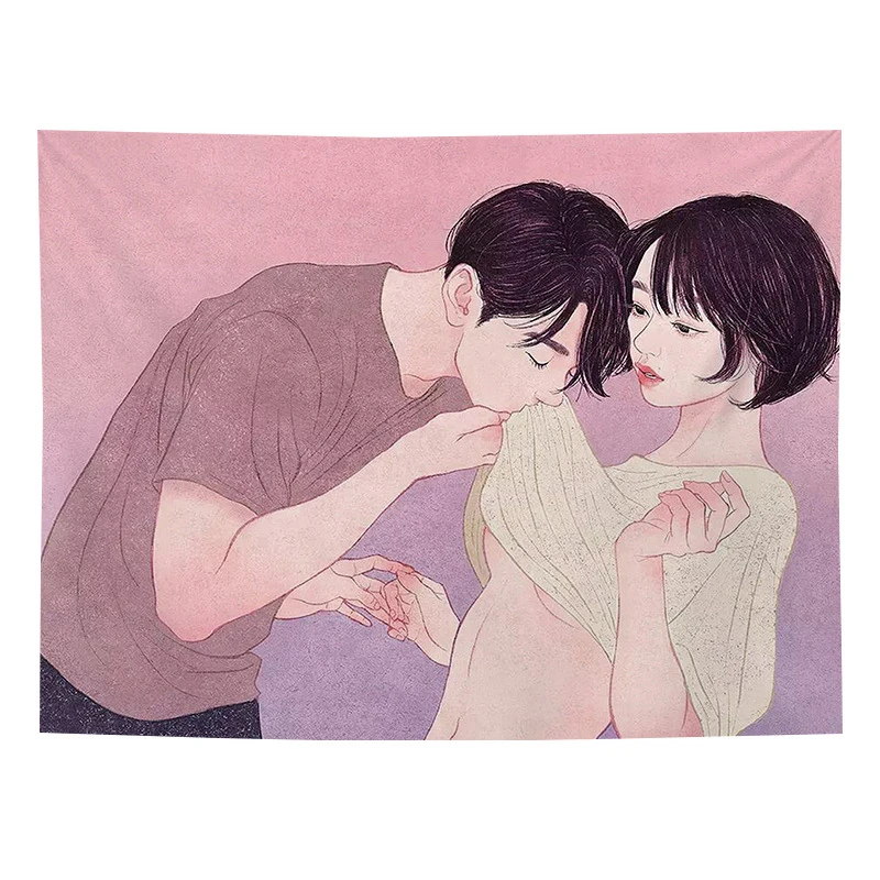 

Парные влюбленные искусственные настенные украшения в стиле Триппи хиппи, пляжное полотенце, шаль, простыня, декор для домашней комнаты