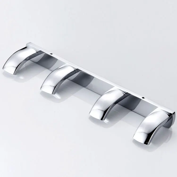 

Toilet Wall Hanging Simple Silver Hook 4 Hook Row Hook Porch Clothes Hook