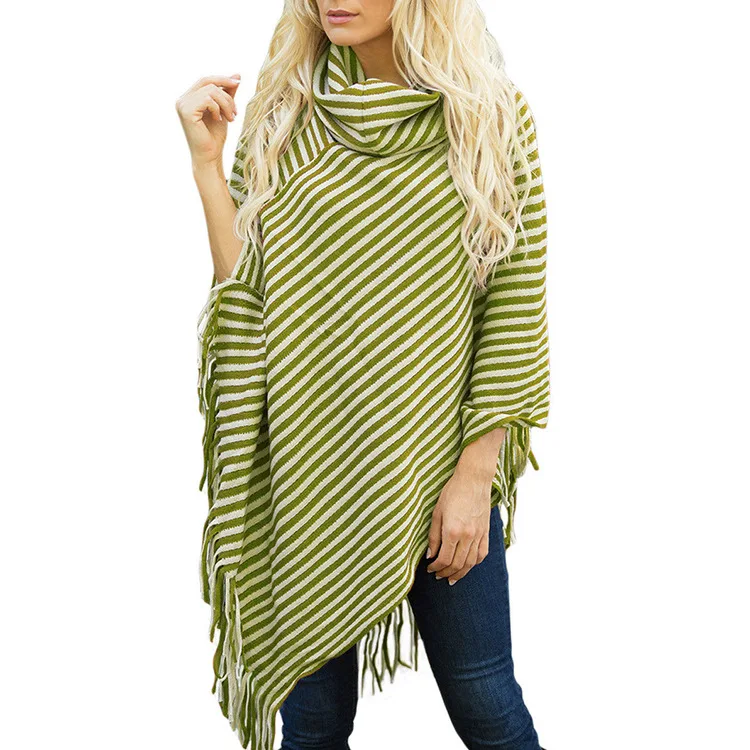 

Sweater Plus Size Knitted Sweaters Harajuku Korean Fashion Casual Turtleneck Sleeveless Striped Pullover Loose Batwing Sleeve