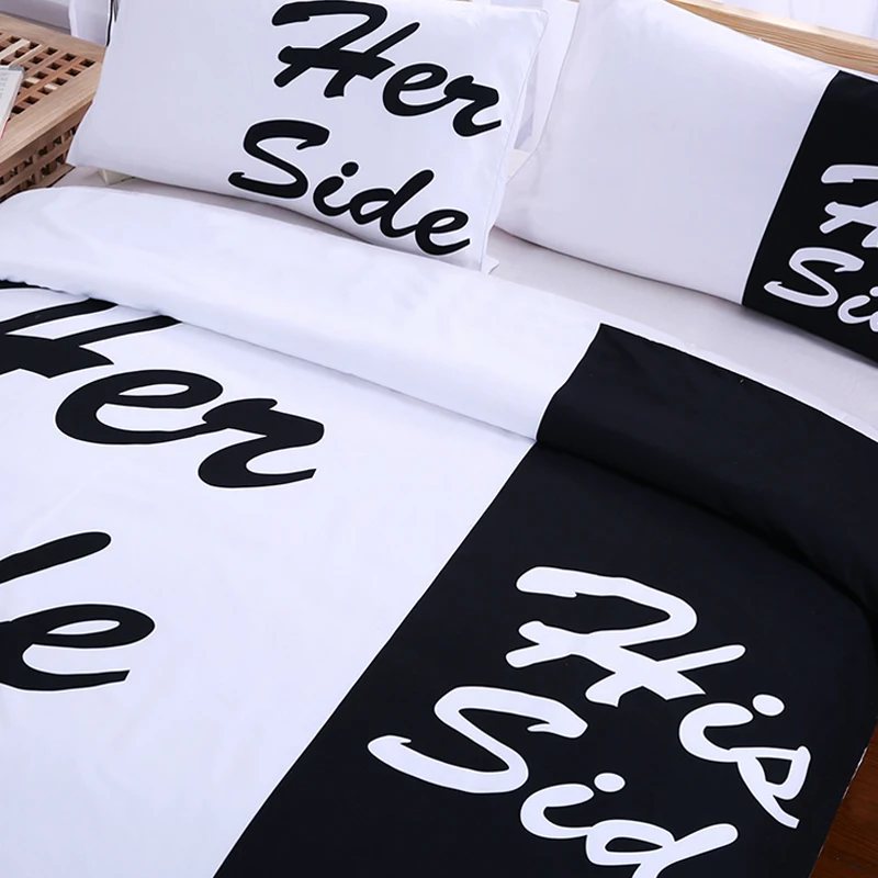 His&ampher Side Home Textile Europe and the European three set bedding printing quilt couple oversized comfortable no bed linen | Дом и сад