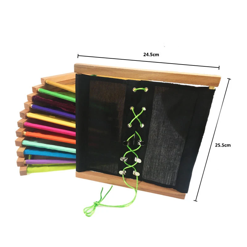 

Unisex Toddler Montessori Materials Toy Wood Buttons Dressing Frame Wooden Practical Life Skill Education Toys For Children Gift