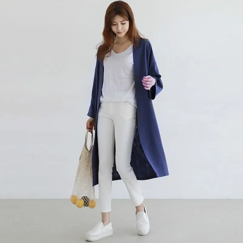 Повседневные женские длинные пальто тренчи в японском стиле размера плюс для