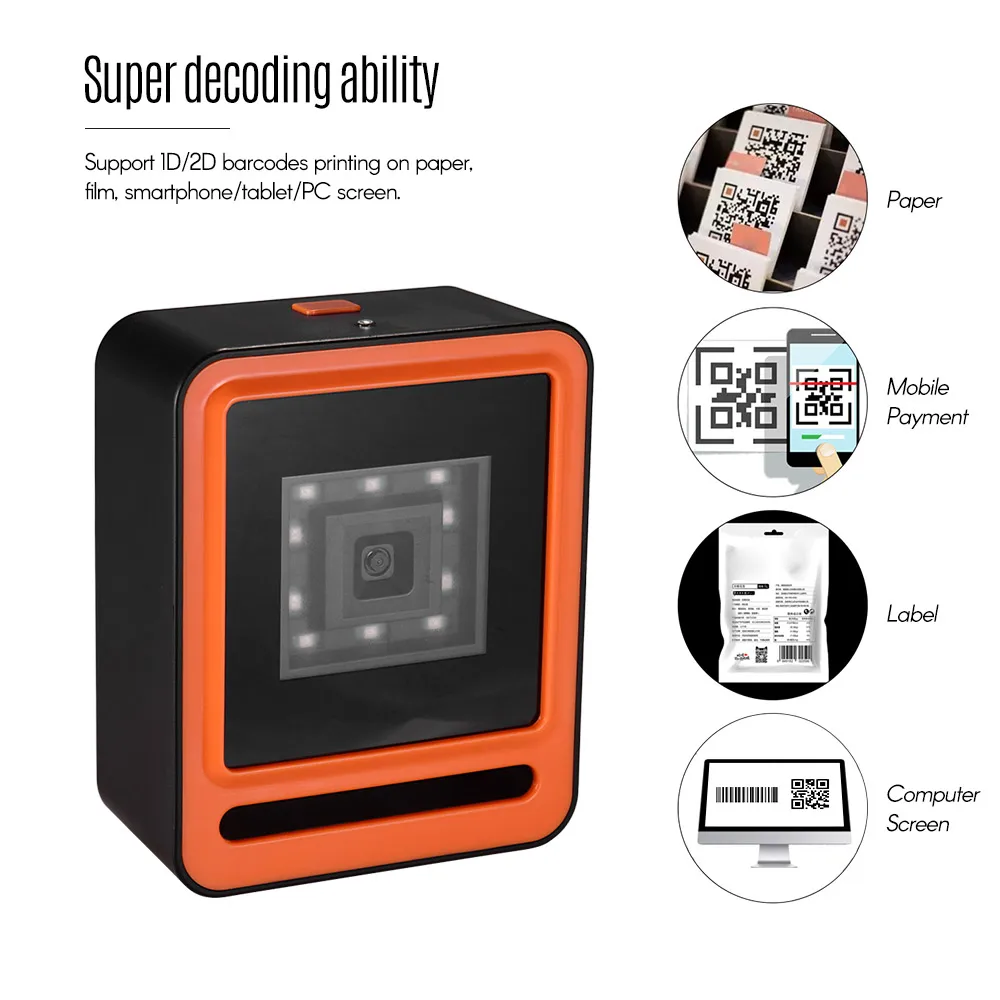 Беспроводной USB сканер штрих кода Aibecy 1D 2D QR|Сканеры| |