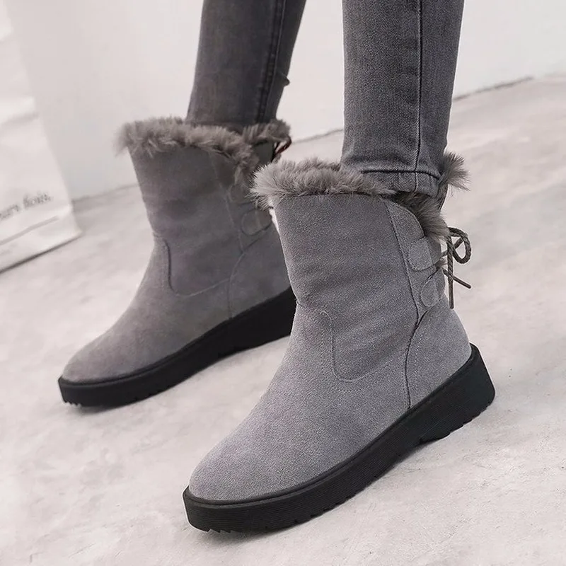 PZMYCS/2019 зимние женские ботинки из овечьей кожи и замши с подкладкой натуральной