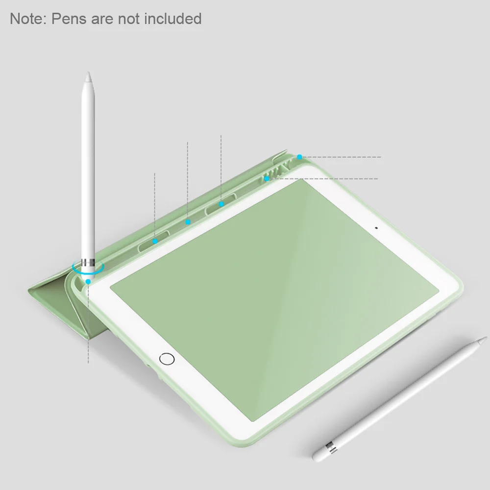 Для нового iPad 10,2 дюймов 7th Gen чехол с держателем для карандашей, ZVRUA тонкий трехскладной PU кожаный смарт-чехол просыпается