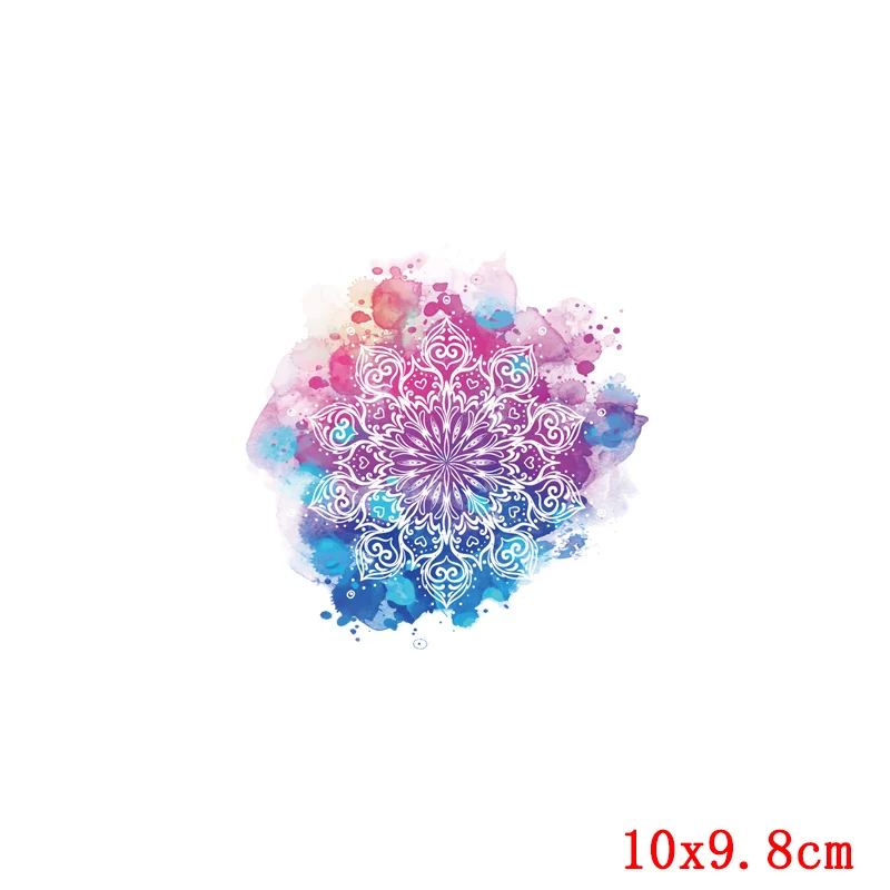 Нашивки с цветами мандалы для одежды термонаклейка переноса Термотрансферная