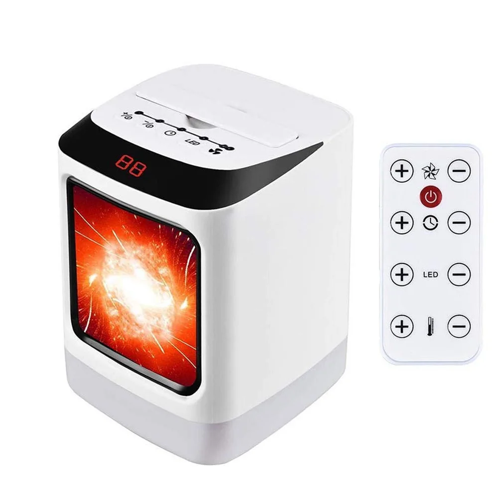 white 110 V/220 V электрический ручной миниатюрный вентиляторный отопитель с Настольный генераторная установка нагнетатель теплого воздуха Портативный зимние теплые машинка с дистанционным Управление 1000W - Цвет: white