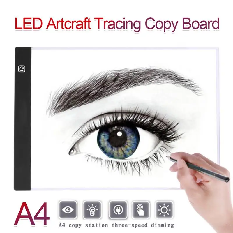 

A4 Dimmable LED Artcraft Tracing Copy Board Light Box Led Drawing Board 3 Level Brightness For Drawing Sketching Designing