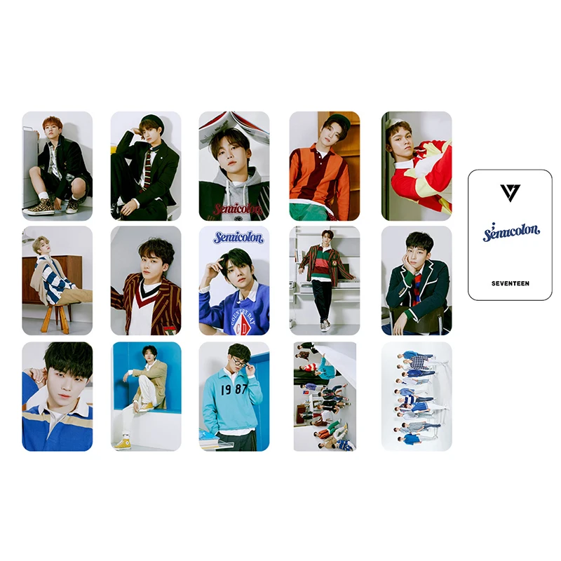 

15 pcs/pack Kpop Seventeen Semicolon Album Lomo Photo Card VERNON WONWOO Photograph Photocard