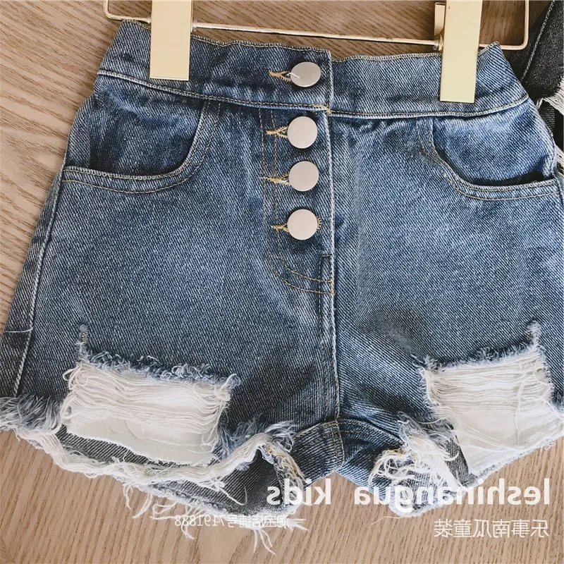 Летние шорты для маленьких девочек Детские короткие джинсы Штаны малышей Модные