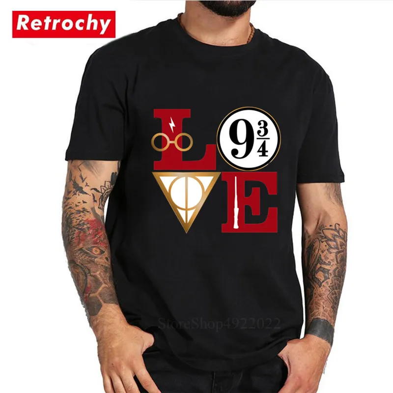 Футболка Hogwarts Harry Love Мужская футболка в стиле хип-хоп с коротким рукавом и