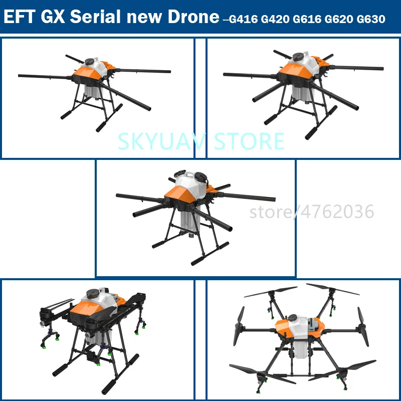 

EFT GX Series G416 G420 G616 G620 G626 G630 16L/KG 20L/KG 26L/KG 30L/KG Drone Frame for Installing Agriculture Drone UAV