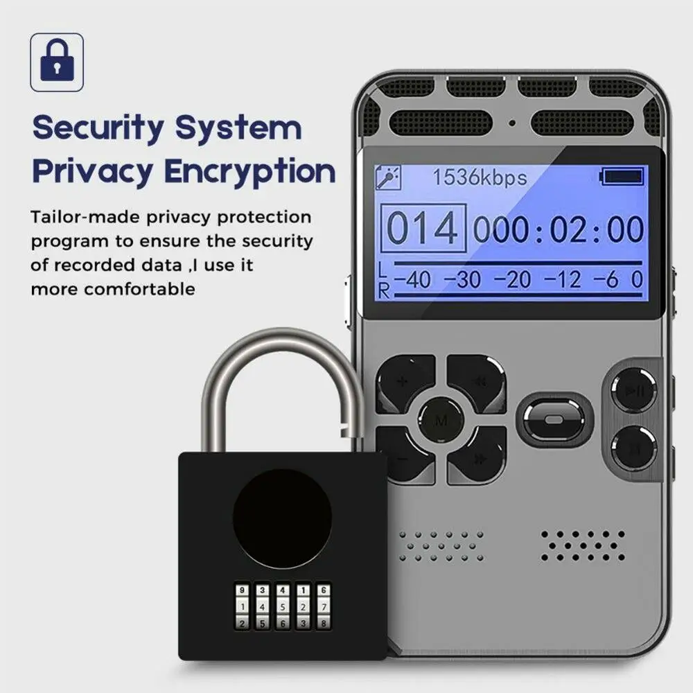 

Digital Voice Recorder Audio Recording Dictaphone MP3 LED Display Voice Activated Support 64G Expansion Noise Reduction V35
