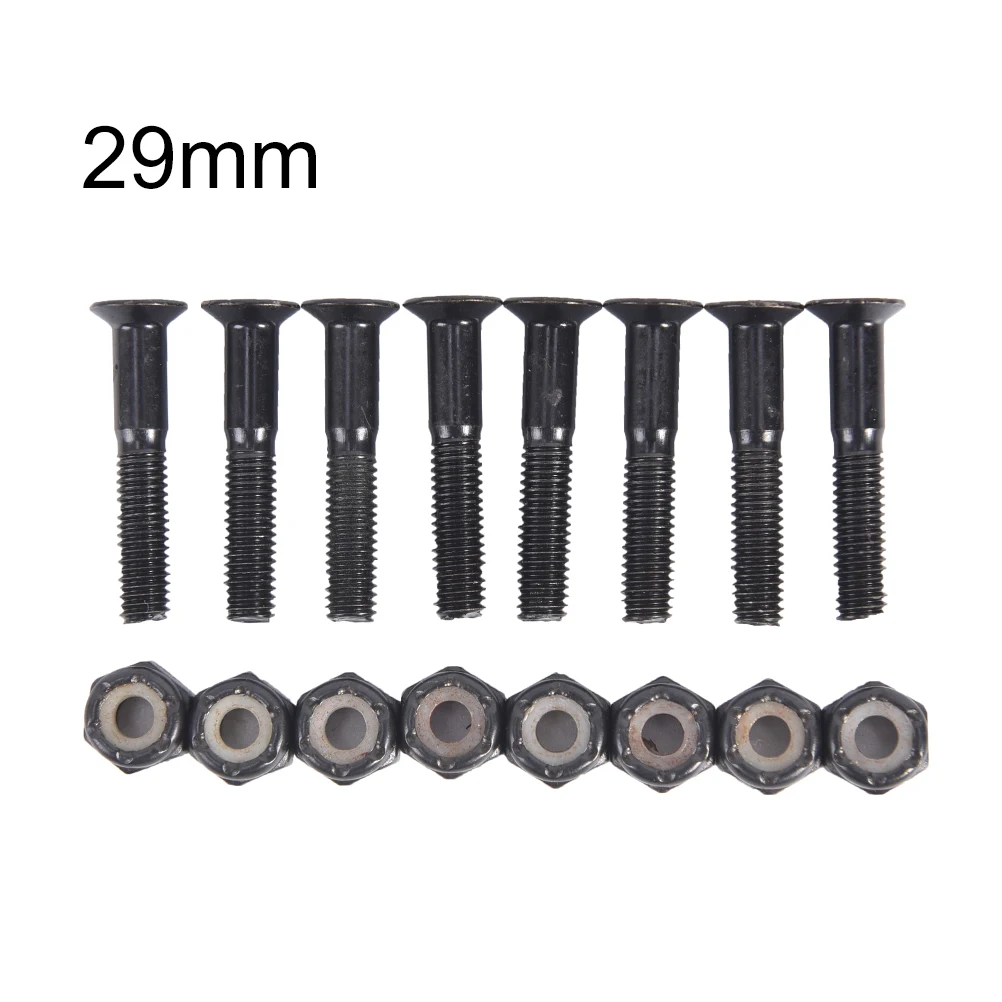 

Hot Sale 8 Pair Black Skateboard Screws Nuts Long Slide Plate Bolts Longboard Hardware Screws