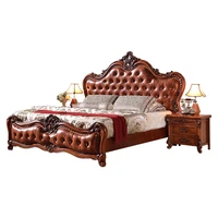 european bed 1 8 m american solid wood carved double bed luxury oak master bedroom furniture
