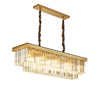 e14 led postmodern iron crystal gold chandelier lighting lustre hanging lamps suspension luminaire lampen for dinning room