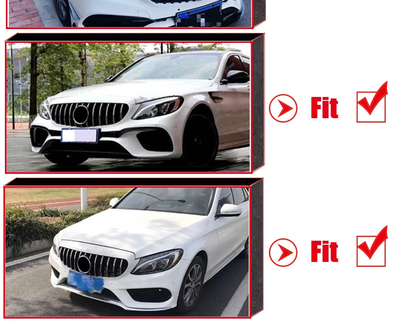 GTS стиль решетка гриль W205 C205 C Класс модели с 360 камера ABS черный W205 спортивный Передняя решетка решетки без знака