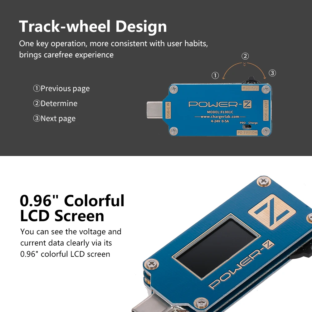 Зарядное устройство LAB power-Z PD тестер USB зарядное устройство измеритель напряжения тока power Bank детектор FL001C
