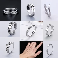fashion retro pattern opening adjustable mesh ring interwoven winding single hand ornaments awe and freedom ins jewelry