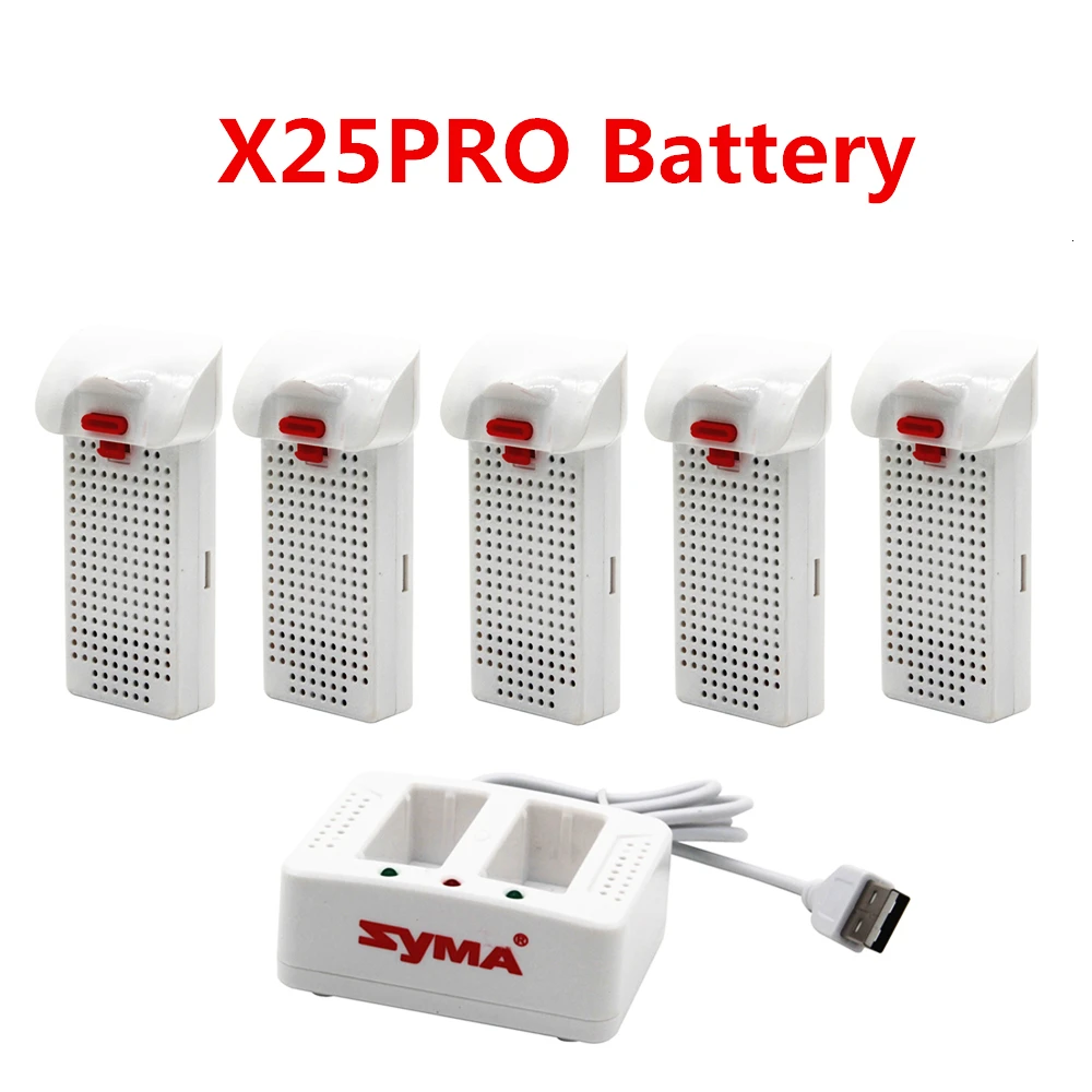 Дрон Syma X25pro X25W аккумулятор с зарядным устройством Радиоуправляемый квадрокоптер запасные части Аксессуары 7,4 В 1000 мАч батарея