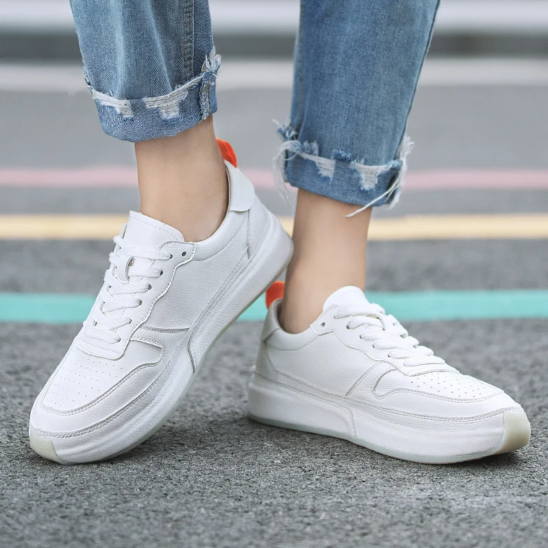 

Men Shoes lace up Sneakers For Mens Low Top Walking Shoes Men outdoor breathable Brand Fashion Mens genuine Leather Sneakers