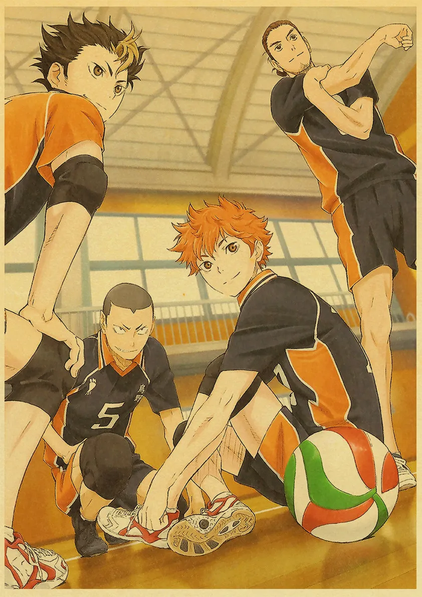 Винтажное Японское Аниме Haikyuu! Ретро постер крафт-бумага высокое качество