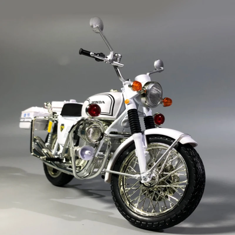 1:12 HONDA CB750 Police Motorcycle Cruiser Diecast Simulation 17CM Engine Display Model Boy Birthday Gift