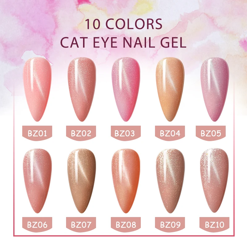 RBAN лак для ногтей 6 мл телесный Розовый Гель с эффектом кошачий глаз