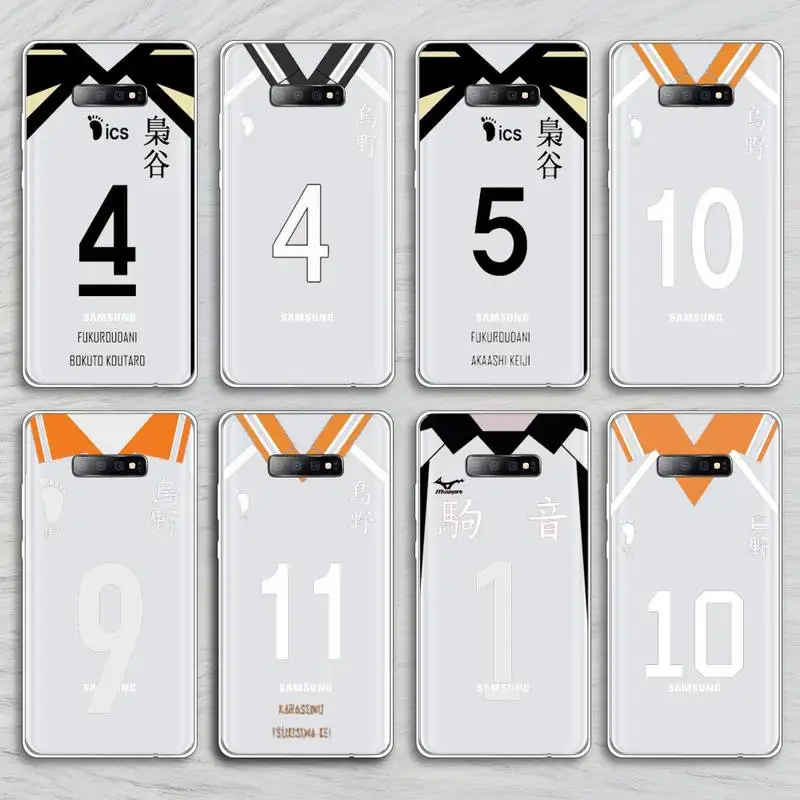 

anime Haikyuu Unifom Phone Cases Transparent for Samsung A71 S9 10 20 HUAWEI p30 40 honor 10i 8x xiaomi note 8 Pro 10t 11 cover