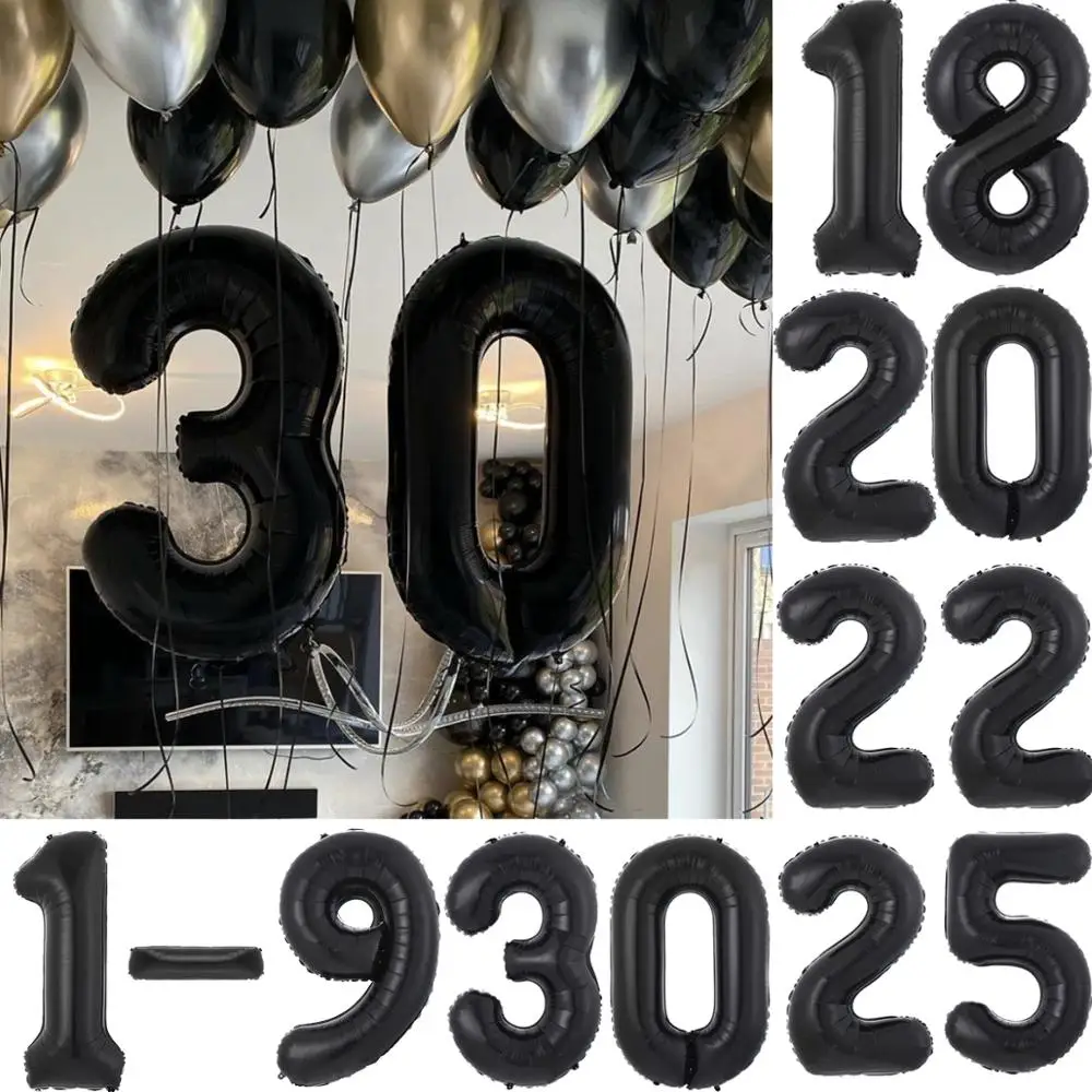 

40inch Big Size Black Number Balloon Birthday Wedding Party Decorations Foil Balloons Kid Boy toy Baby Shower combination