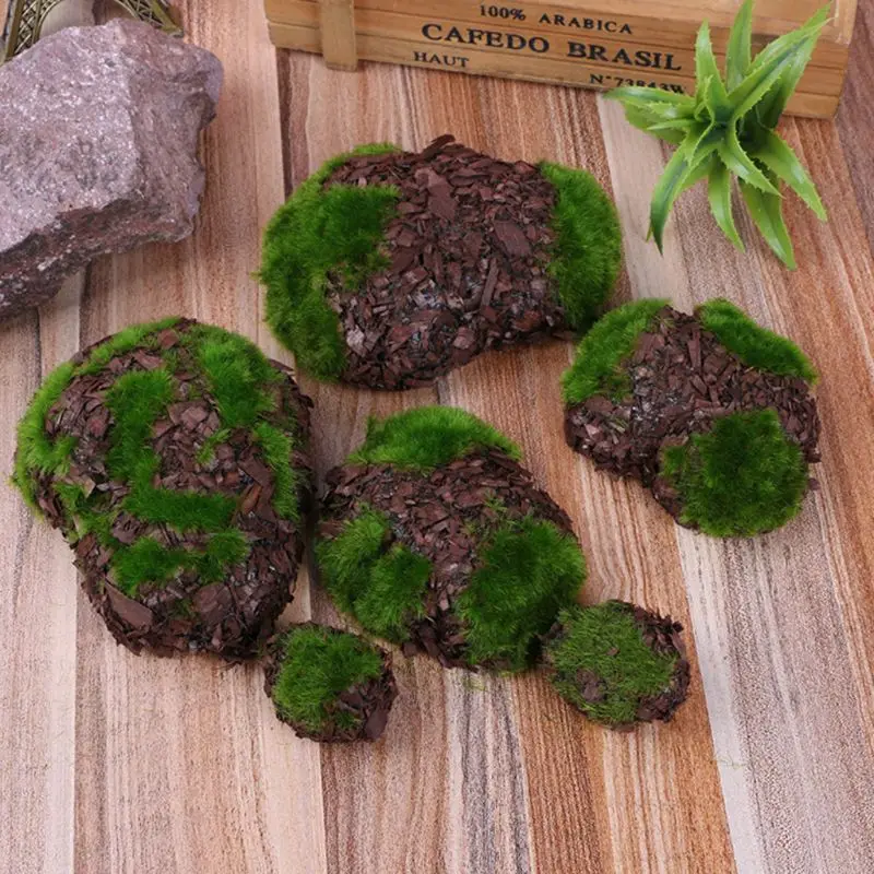 

6 Pcs/pack Aquarium Simulated Moss Stone Artificial Foam Plant Fish Tank Decor