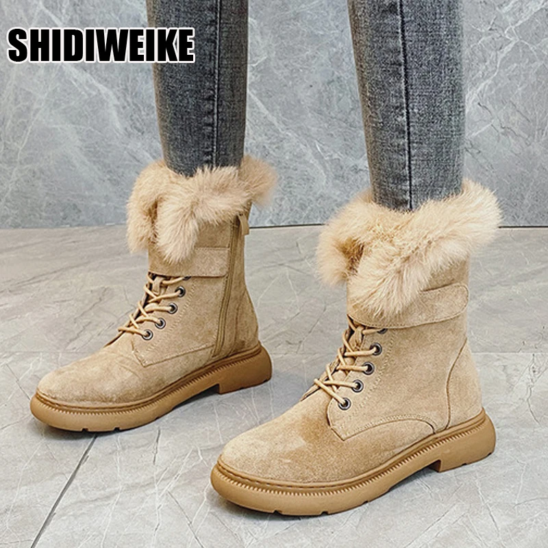 

Boots Women Quality Waterproof Winter Keep Warm ankle boots Snow Boots Ladies Lace-up Comfortable Boots Chaussures Femme vc1322