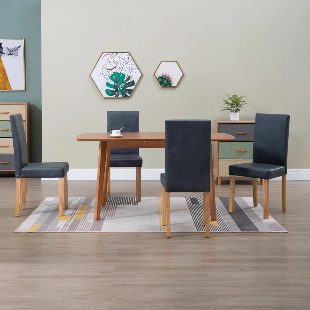

Dining Chairs 4 pcs Gray Faux Leather