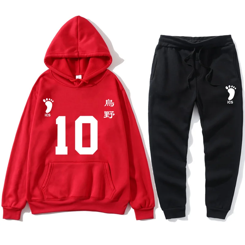 

New digital printing volleyball youth animation peripheral hooded sweater fashion casual men's and women's suits