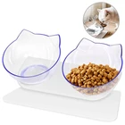 Миска-подставка для кошек, двойная миска для питомцев, кормушка для кошек, тарелка для воды, товары для собак