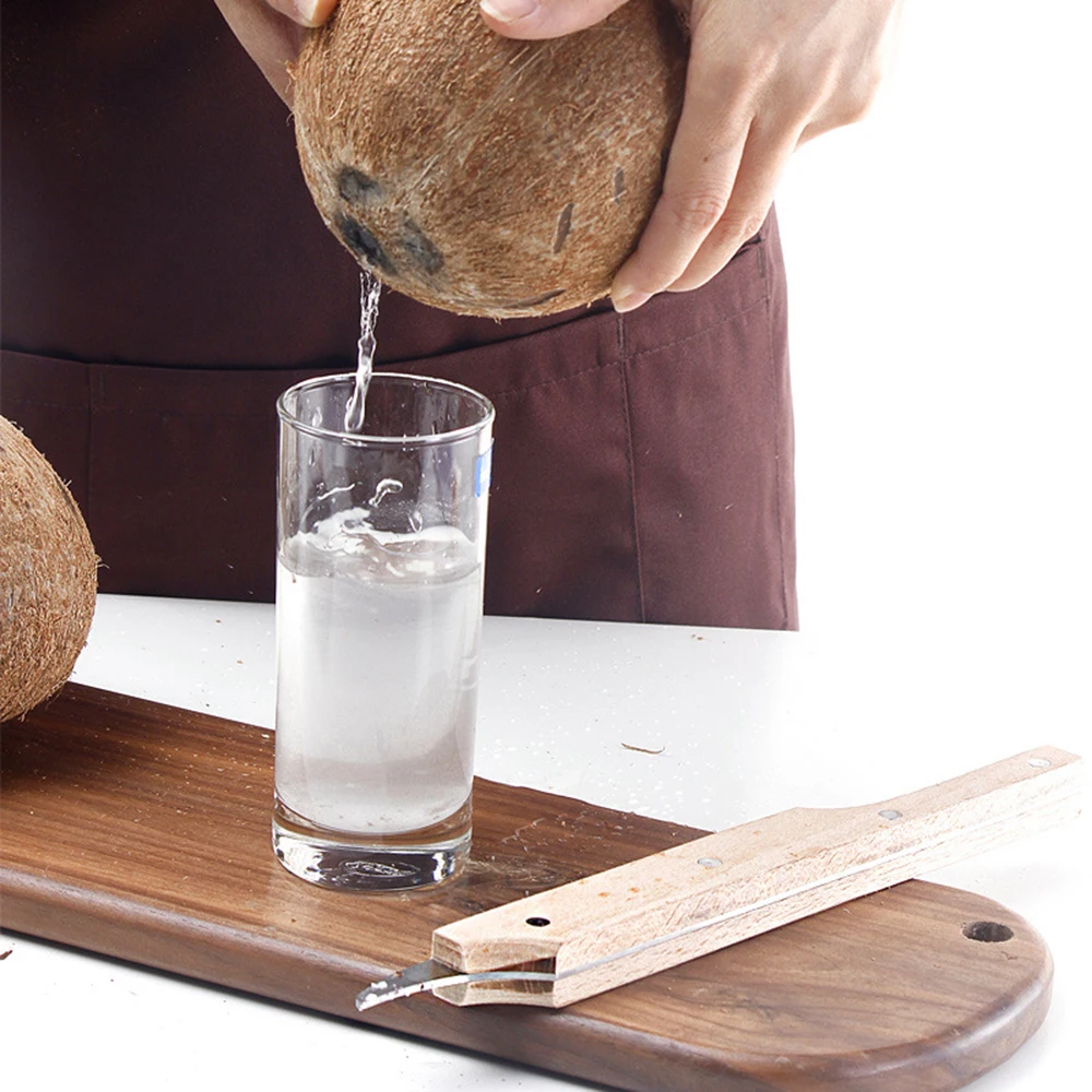 Открывалка для кокоса Фруктовый нож с двумя концами кокосовое резак деревянной