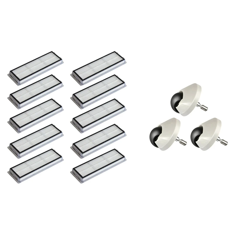 

HOT！-10Pcs HEPA Filter Replacement For Xiaomi Dreame F9 With 3Pcs Casters Front Wheel For Xiaomi 1S 1C Vacuum 2 Roborock
