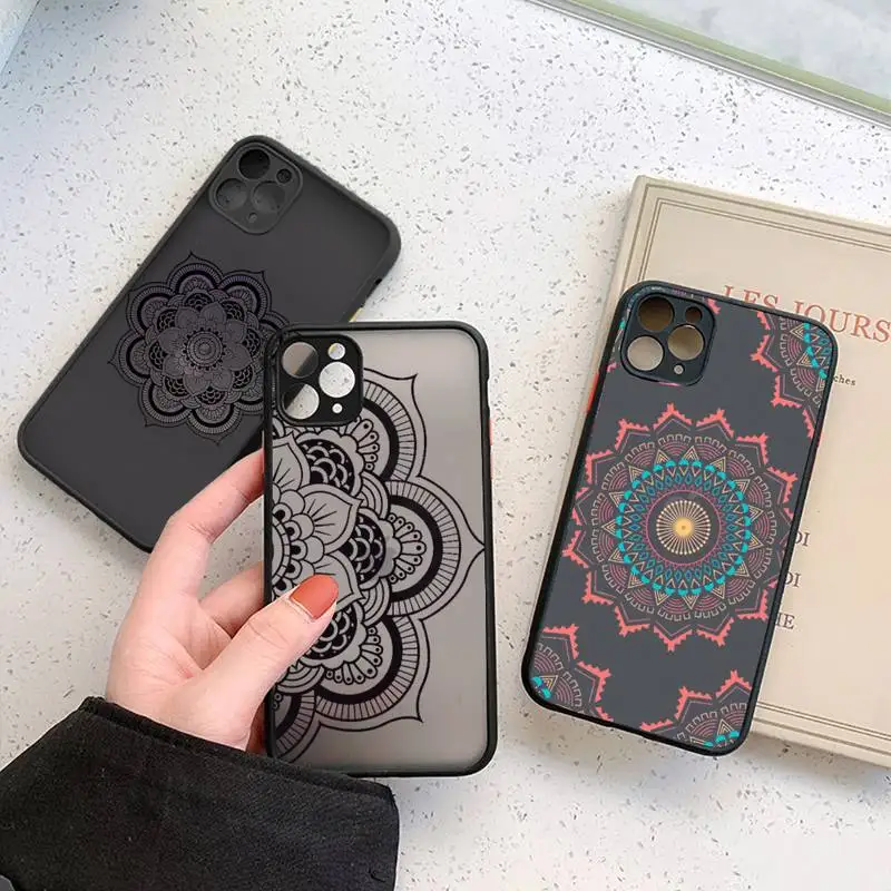 Чехол для iphone 7 8 11 12 plus mini x xs xr pro max матовый прозрачный с кружевным цветочным