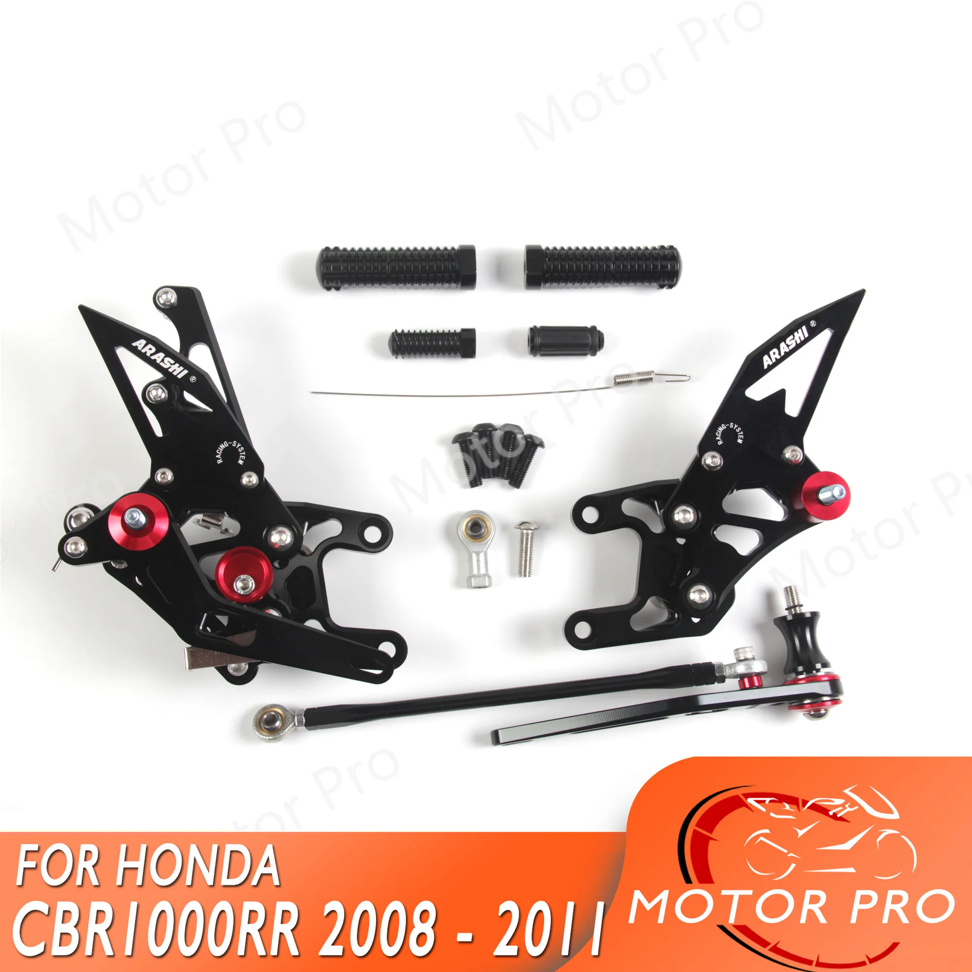 Регулируемые подставки для ног Honda CBR1000RR 2008 2011 педаль CBR 1000 RR CBR1000 1000RR черный 2009 2010