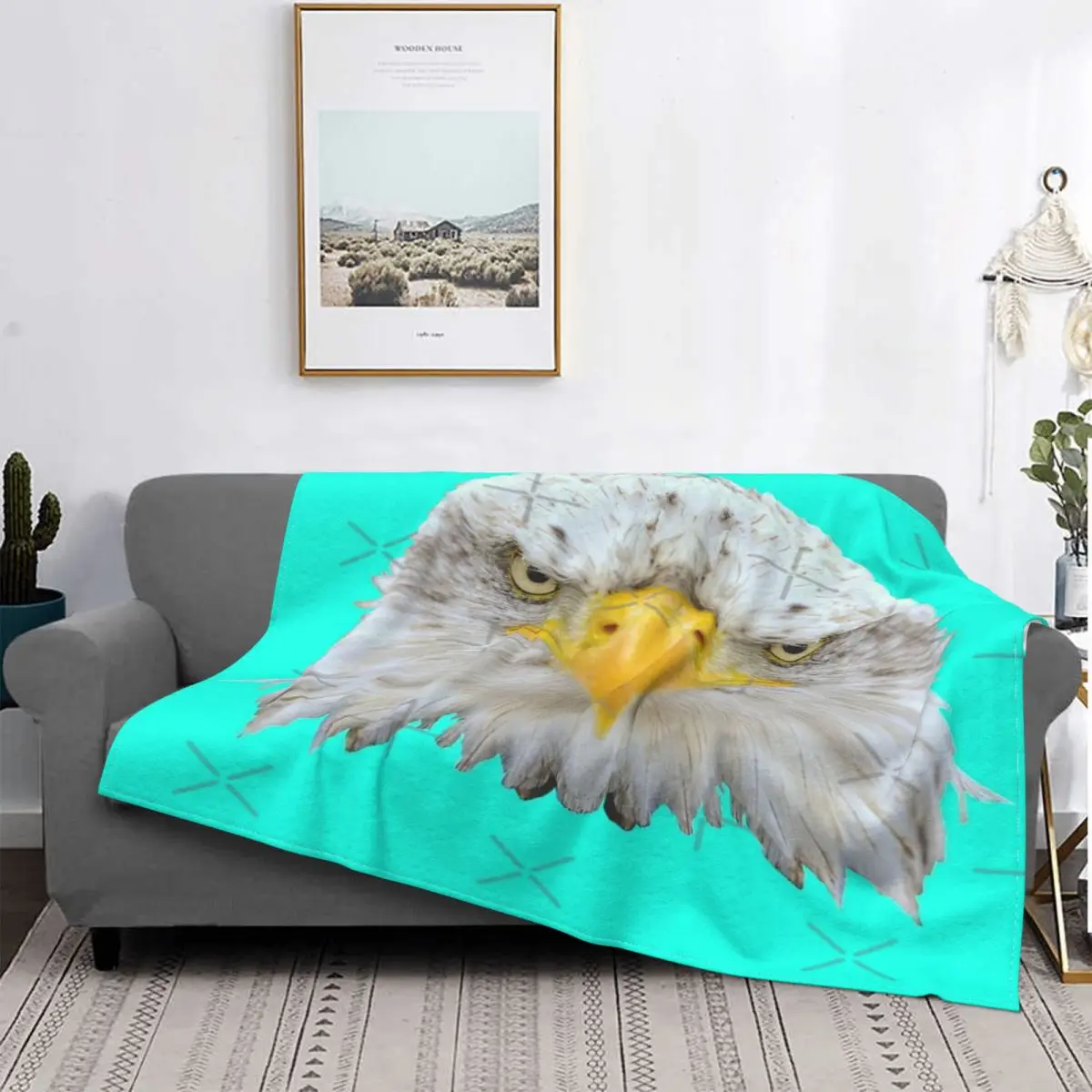 

Manta con capucha para cama y sofá, colcha a cuadros de American Eagle 9