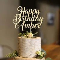 personalized happy birthday cake topper custom cake topper wooden birthday topperbirthday party decor